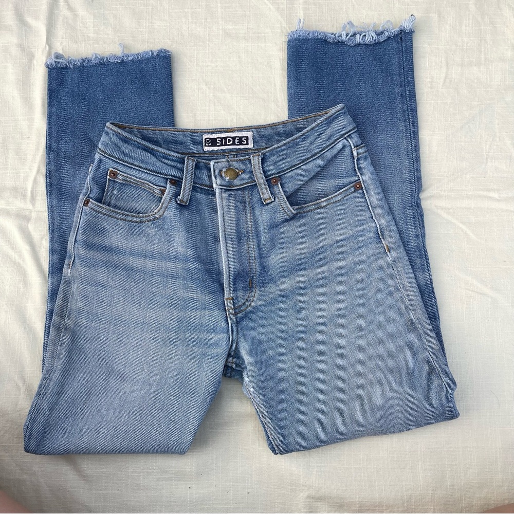 Light / Medium Wash straight leg BSIDES jeans.